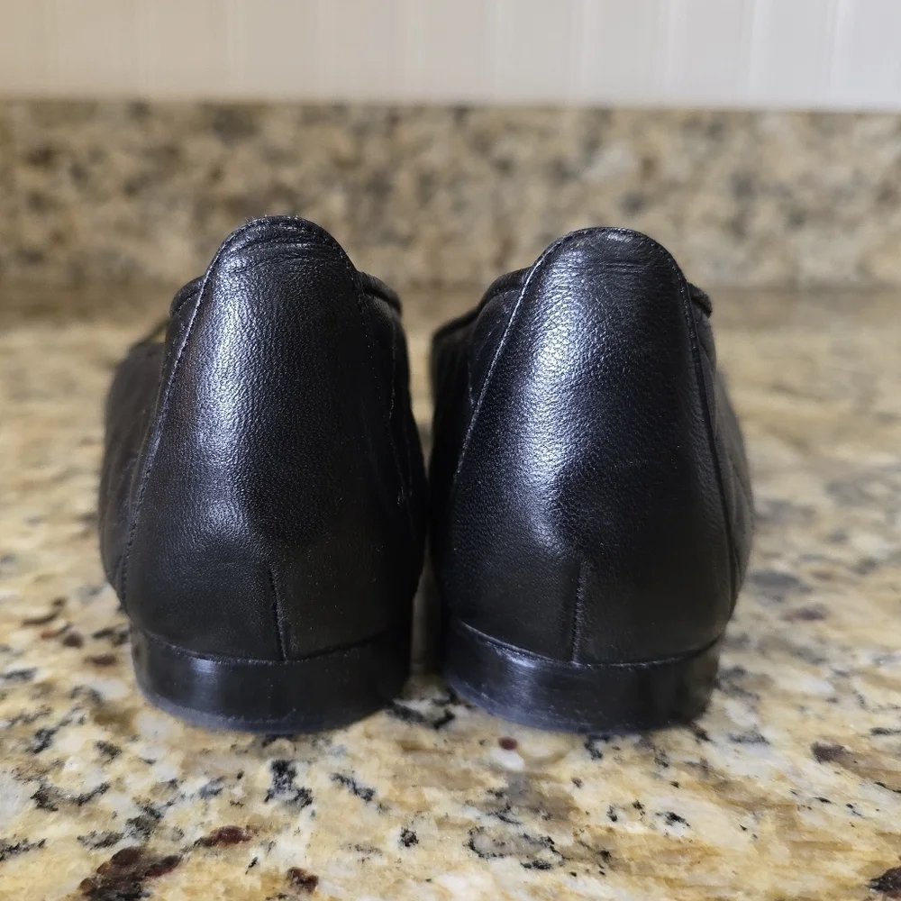 MANOLO BLAHNIK GIUNGLA BLACK QUILTED LEATHER BALLET FLATS SHOES 36.5/6 MSRP $741